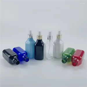 Lagerflaschen 200 ml x 25 Kunststoff Parfüm 250cc Gold Silber Kragen Nebelsprühpumpenpumpenbehälter für Kosmetika leere Haustierflasche