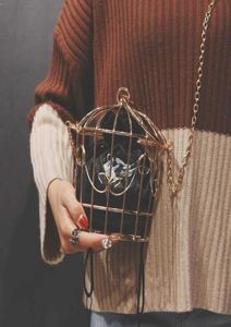 Women039S Birdcage Bag Bag Clutch Frame Metal Frame Bucket Bird Bird Cage Mini Bag Based Women Gold Landbag9119402