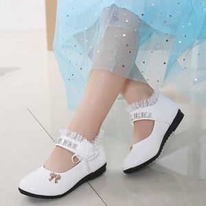 Sandalet sandaletler 2021 yeni çocuklar zarif prenses pu deri sandalet çocuklar kızlar gelinlik parti boncuklu ayakkabıları kızlar için wx5.28