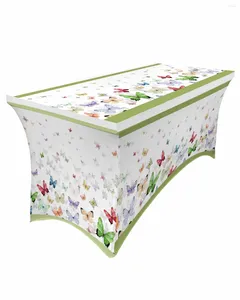 Table Skirt Butterfly Watercolor Animal Rectangular Elastic Wedding El Cover Holiday Dining Tablecloth