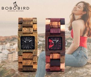 Bobo Bird 25mm小さな女性時計木製クォーツリスト時計時計のガールフレンドギフトrelogio feminino in wood box cx200723434340