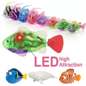 Robô de natação Toy Kids Moving Interactive Electric Fish Bathtub Toys para gatos de animais cães L2405