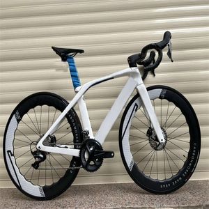 T1000 SLR ProjectOne Carbon Road Bike completo con R7020 Groupset 65mm 6560 Wheelset White and Blue