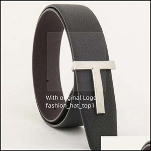 Tom Fords Belt Designer Belt Men klädtillbehör Företag Big Buckle Fashion Women Högkvalitativ äkta läder Luxury Tom Belt TF med Box A68