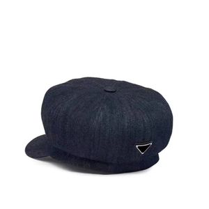Women Designer Denim Beret Hats dla mężczyzn Klasyczne dżinsy czapki newsboy kapelusz zimowe czapki dopasowane nylonowe czapkę baseballową beret fedora 177a