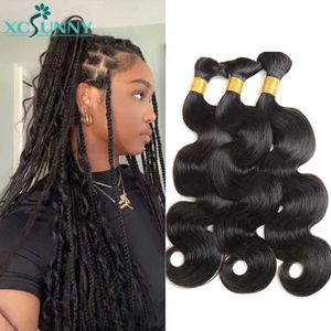 Hair Wefts Bulk Human Hair Wet Wave Double Pull Color 30 27 Body Wave Wholesale for Weaving Myanmar Knowledgeless Wave Weaving Extension Q240529