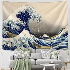 Arazzi personalizzabili parete da sole sospesa arazzo boho da letto tappetino da yoga coperta giapponese kanagawa wave stampa