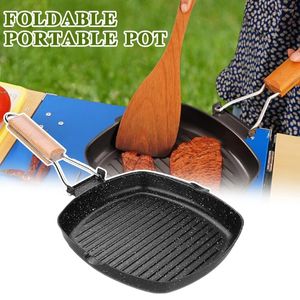 Pans Camping Pan For Outdoor Heat Resistance Non-stick Steak Equipment