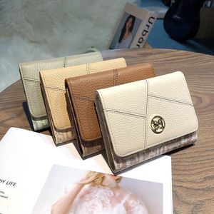 Äkta läder mode kvinnor plånbok lyxdesigner kort korthållare multicard slot presentförpackning 240529