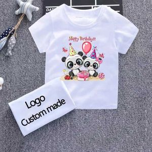 T-shirty kreskówki urocze panda projekt dzieci zabawne koszulki chłopcy/dziewcząt Ubrania urodzin
