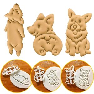 3pcs/Set Cookie Cutters Form süßes Corgi Dog -geformtes Keks Backwerkzeug Küchengeschirr Backware DIY Tool für Kinder Handform
