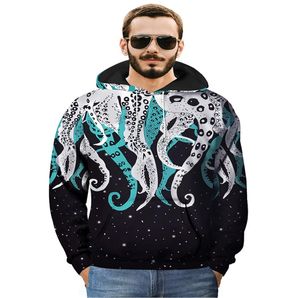 Nya män hoodies Space Galaxy 3D Print Octopus Claw Pullover Men Sweatshirt With Hooded Casual Large Size Eur Style7510747