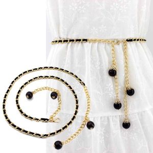 أحزمة سلسلة Retro Women Weistbands All Match Multilayer Long Tassel Party Jewelry Dress Bress Weist Bearl 317b