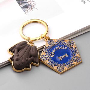 Wholesale 10 pcs lot Movie Potter Frogs Chocolate Keychain Platform Pendant Key Chains for Women Men Cosplay Jeweley Gift T200804 208R