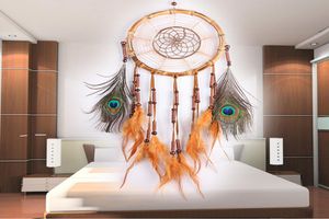 Novo Dreamcatchercather Wind Chimes com penas apanhador de sonho de sonho de decoração de decoração de decoração de casa de decoração de casa 11777044