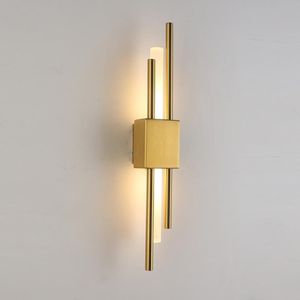 Vägglampor modern stilig bronsguld och svart 50 cm rörledslampa för vardagsrum hall korridor sovrum sconces ljus fixtur 181f