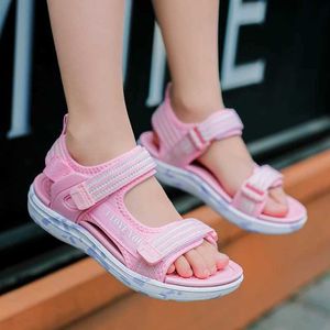 Sandali sandali sandali ragazze morbidele morbide scarpe casual alla moda scarpe da principessa nuovo fiori scarpe scarpate rosa marca scarpe da spiaggia non slip bambini wx5.28