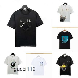 느슨한 loeweshirt loewees lowewe men loeweitys tshirts print 그래픽 짧은 슬리브 셔츠 남성 mens mens 디자이너 여름 티셔츠 tshirts 여자 편지 ov2p