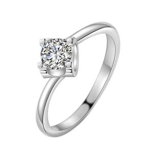 Solitaire Ring Classic 4 Claw Love Rings Platina Color Austria Crystal Diamond Design Wedding Luxury Jewelry Women DH0LW Drop DH48G