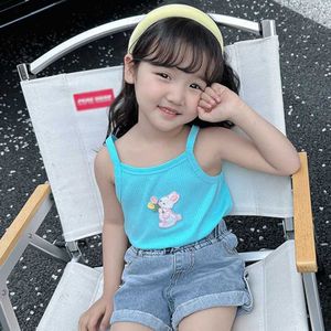 Tank üst kadın tankları Camis yaz çocukları kızlar Camisole Bebek Kız Tank Top kollu Suskepleyiciler Karikatür Yelek Bebek Bebek Yumuşak Nefes Alt Alt Gömlek WX5.28