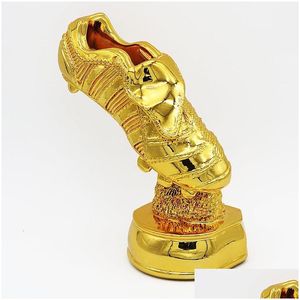 Decorative Objects & Figurines 29Cm High Football Soccer Award Trophy Gold Plated Champions Shoe Boot League Souvenir Cup Gift Customi Dhgmt