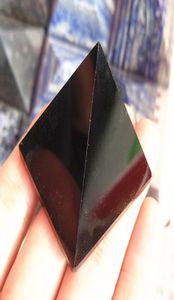 Drop 4 cm de obsidiana natural pirâmide preto cálculos de pirâmide e cristais obelisk ponto cura6660045