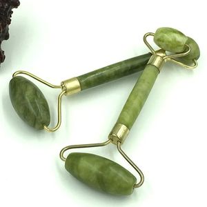 1pc natürliche Gesichtsmassage Roller Guasha Doppelkopf Jade Stone Facel Hift Körper Schlanker Hals Dünnhubmassage Werkzeuge Schönheitsversorgung