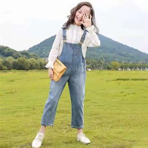 Fashion Casual Loose Children Suspender Trousers Spring Autumn Breatble Kids Overall Quality Girls Long Pants L2405