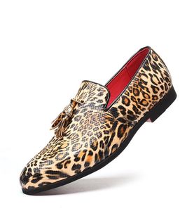 Лоферы Тусины для кисточки мужчина свадебное платье 2019 леопардовые туфли Большой размер мужская туфли мужская мода мода сепату