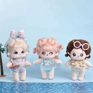 Doll Apparel 20cm Doll Swimsuit Suit Printed Pattern Miniature Bikini Doll Swimming Outfit Changing Dress Game Multicolor Toys Clothes Y240529