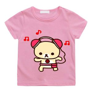 T-shirts Hip Hop Rilakkuma T-shirt Boys Girls Kids Clothing Kawaii Tops Short Sleeves Sports Fashion Streetwear Manga/Comic Tees Toddler d240529