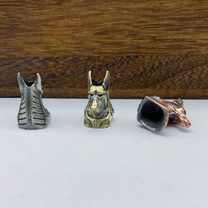 Antigo Egito Morte God Anubis Cabeça Jacal Brass EDC Faca Minchas Diy Paracord Tecido Corda de pingentes de joias Acessórios ao ar livre