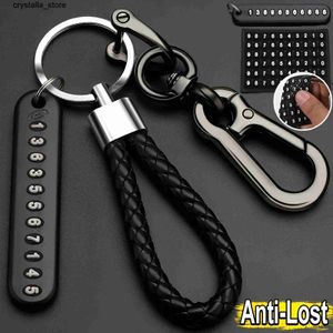 Plush Keychains Anti loss keychain DIY sensitive dementia mom dad phone number card pendant keychain wax leather rope lobster chain keychainS2452804 s2452909