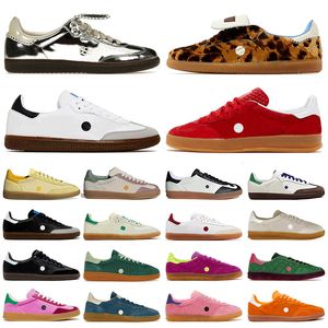 Adidas Samba Wales Bonner Leopard Print Shoes Gazzelle Designer Shoes Sporty And Rich Handball Spezial Gazelle Pink Silver Metallic Luxu Sneaker【code ：L】Womens Mens Shoes Trainer