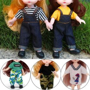 Puppenbekleidung 1pc 16 cm Puppenrockanzug DIY Dress up High-End Doll Cloth Fashion Doll Casual Hosen Girls Spielzeug Kinder Beste Geschenke Y240529