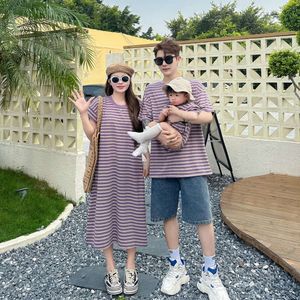 Roupos de verão de família irmã irmã irmão combinando gêmeos roupas coreanas, filha, vestido igual, pai e filho, roupas para crianças, conjuntos de meninos