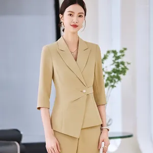 Two Piece Dress Black Suit Jacket For Women Spring And Autumn Fashion Beauty Salon Workwear High-End Business Temperament Su