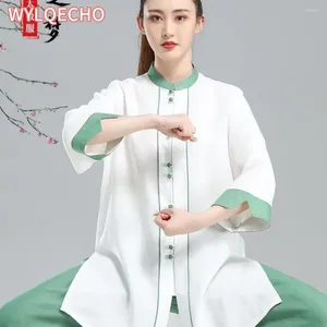 Etniska kläder 2024 Traditionell kinesisk Taichi Wushu Uniform Kungfu Träningsutbildning Practice Martial Arts Wingchun Tops Pants Set