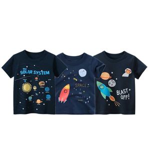 T-shirts Baby Tshirt Boys Girls Summer Rocket Tees Kids Short Sleeve Tops Children Cartoon Space Planet T Shirt Comfort Cotton Clothes d240529