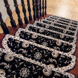 Carpets Self-adhesive Step Stairs Mats Non-slip Carpet European Pastoral Floral Rug Soft Stairway Mat Protection Cover