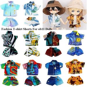 Doll Apparel Fashion Summer T-shirt Shorts Doll Clothes For ob11 Dolls For 1/12 Bjd Doll Cute Casual Wear Shirts Tops DIY Doll Accessories Y240529
