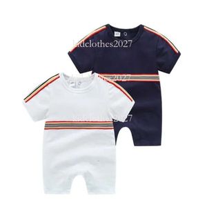 Detaliczne ubrania marki dziecięce Summer krótkie rękawie Rompers maluch bawełniane kombinezony niemowlę o-korekt