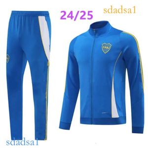 24 25 Boca Juniors Jaqueta de Tracksuit para adultos Long Zipper Men's Soccer Jacket Set, traje de treinamento de futebol de manga longa, Maradona Tevez de Rossi Treinamento