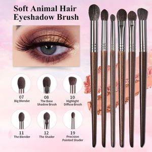 OVW Cosmetic 26 pcs Makeup Eye Shadow Brush Set Goat Hair Tool Ultra Soft Make Up Tapered Blender Diffuse Kit Cut Crease Brush 240529