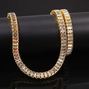 Hiphop bling kedjor smycken mens diamant isad ut guld tenniskedjan halsband mode halsband 274l