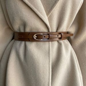 Cinturão de couro de fivela oval Cinturão feminina combinando vestido casaco Allmatch Casual Puro Correio decorativo de couro puro 306z
