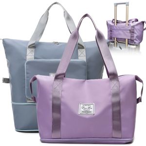 Bolsa de viagem dobrável de grande capacidade Bolsa de bagagem à prova d'água Handbag Duffle Gym Yoga Storage ombro 220224 308q