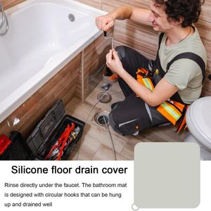 Silikonabflussabdeckung Anti-Odor quadratische Wanne Stopper Haarfänger langlebiger nicht rutscher Abflussmatte für Toilettenwaschbecken Küchenboden Badezimmer
