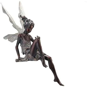 Украшения сада смола цветочная сказочная статуя с крыльями искусственная скульптур