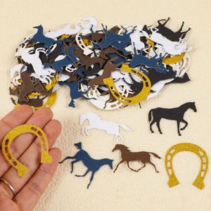 Party Decoration 1Bag Western Cowboy Cowgirl Paper Confetti Glitter Horseshoe Table Scatter For Birthday Bachelorette Wedding